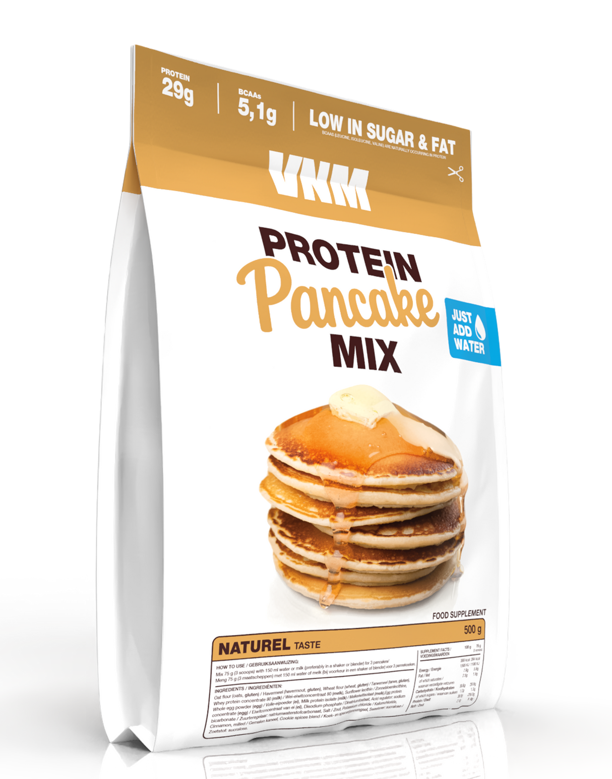 VNM Protein Pancake Waffle Mix Natural verpakking zonder toegevoegde smaakstoffen