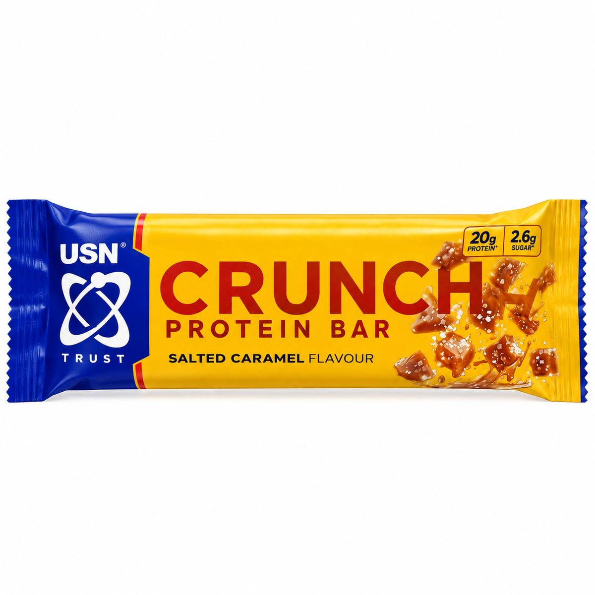 USN Trust Crunch Salted Caramel op witte achtergrond