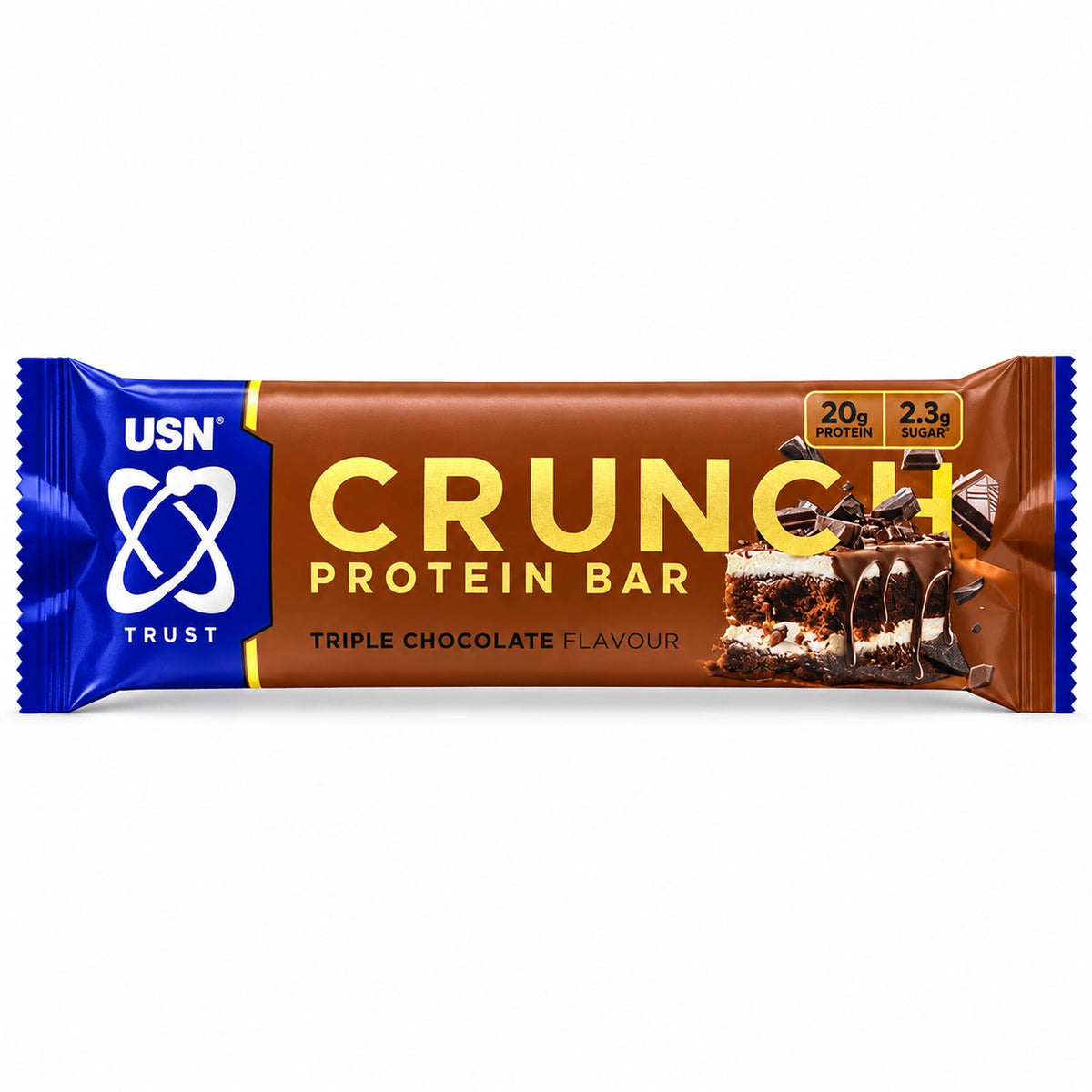 USN Trust Crunch Triple Chocolate op witte achtergrond