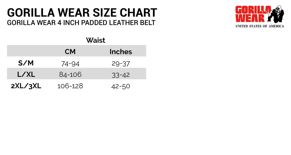 Gorilla Wear - 4 Inch Padded Leather Belt
