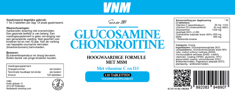 Etiket met de voedingswaarden