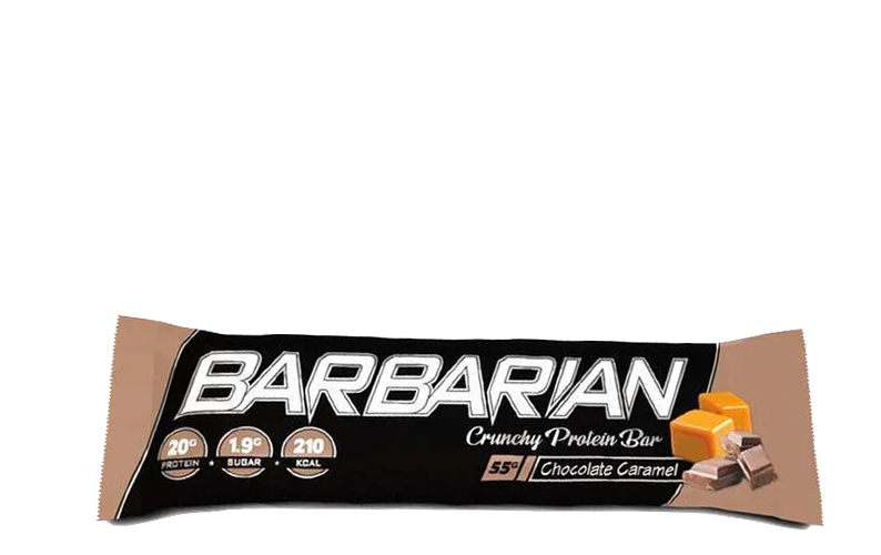 Barbarian Crunchy protein Bar Chocolate Caramel