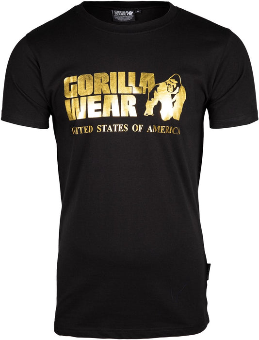 Classic T-shirt - Zwart/Goud - Gorilla Wear