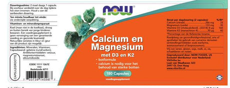 NOW Calcium & Magnesium+Vitamin D3 & Zinc