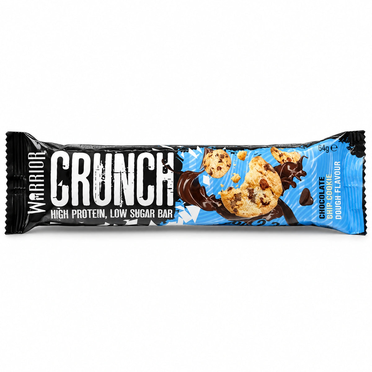 Warrior Crunch Chocolate Chip Cookie Dough op witte achtergrond