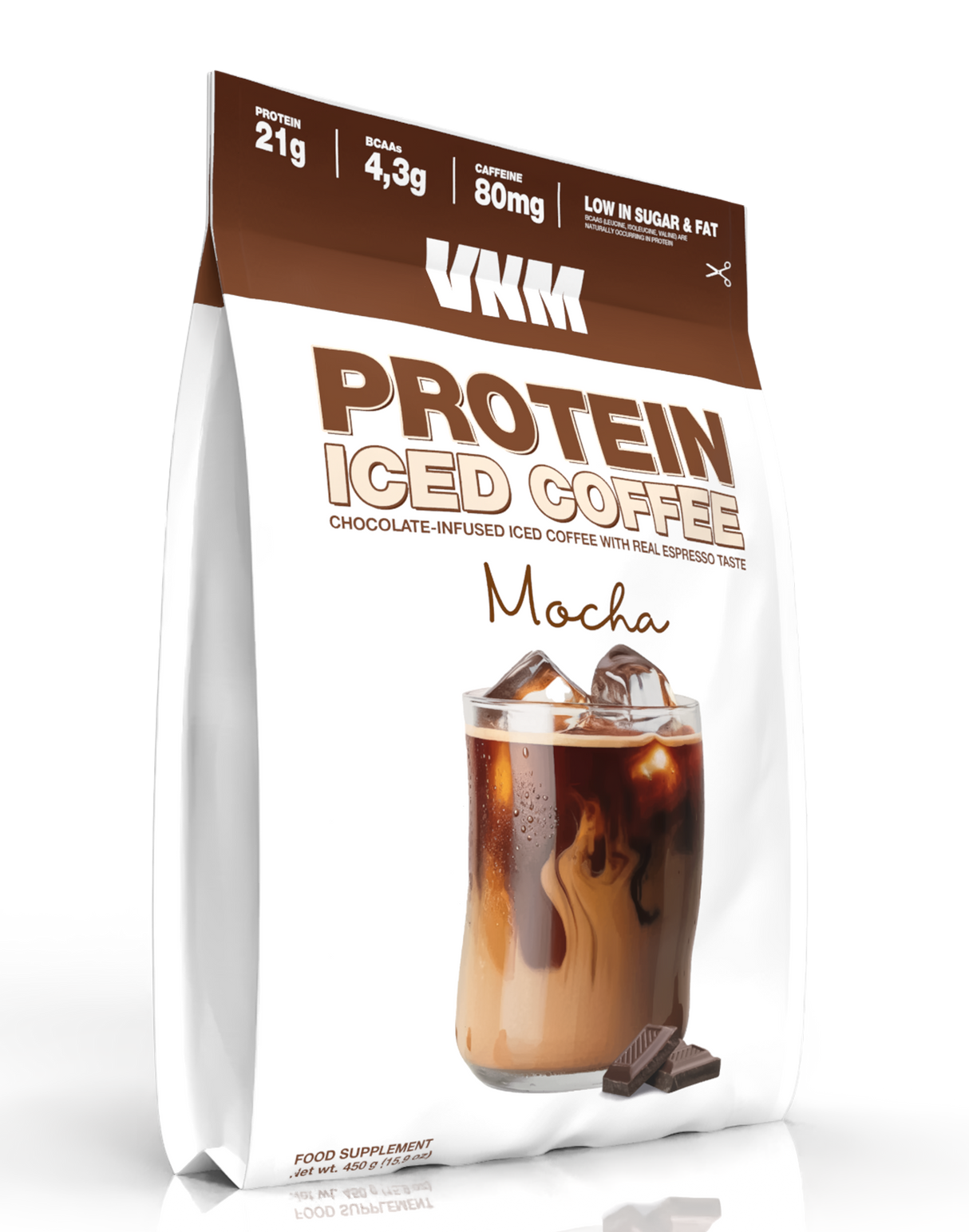 VNM Protein Iced Coffee Mocha verpakking met chocoladesmaak