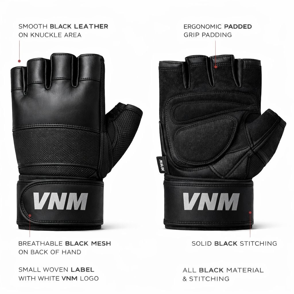 VNM Weight Lifting Wrist Wrap Gloves – materiaal, grip en polsband