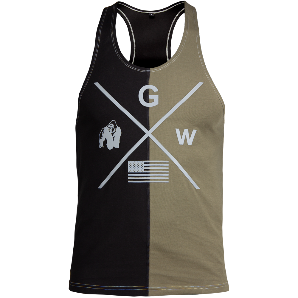 Gorilla Wear - Sterling Stringer Tank top - Black/Army Green