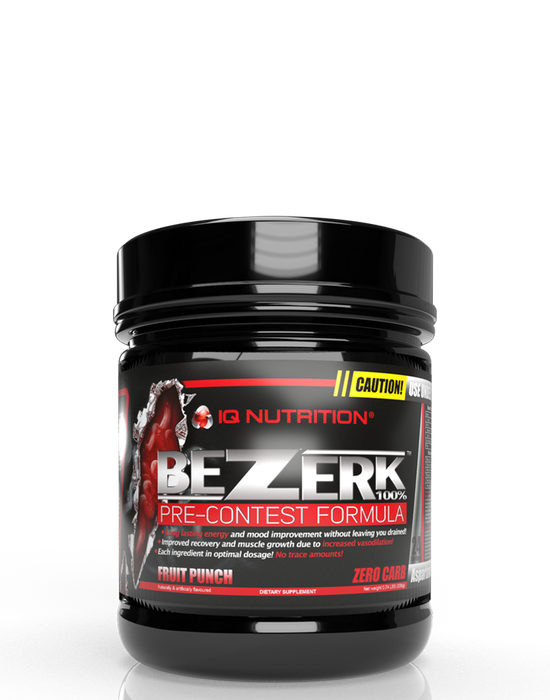 IQ Nutrition - 100% Bezerk - Pre-workout - Fruit Punch - 24 portioner