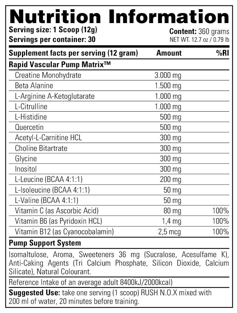 Rush V4 Pre-workout