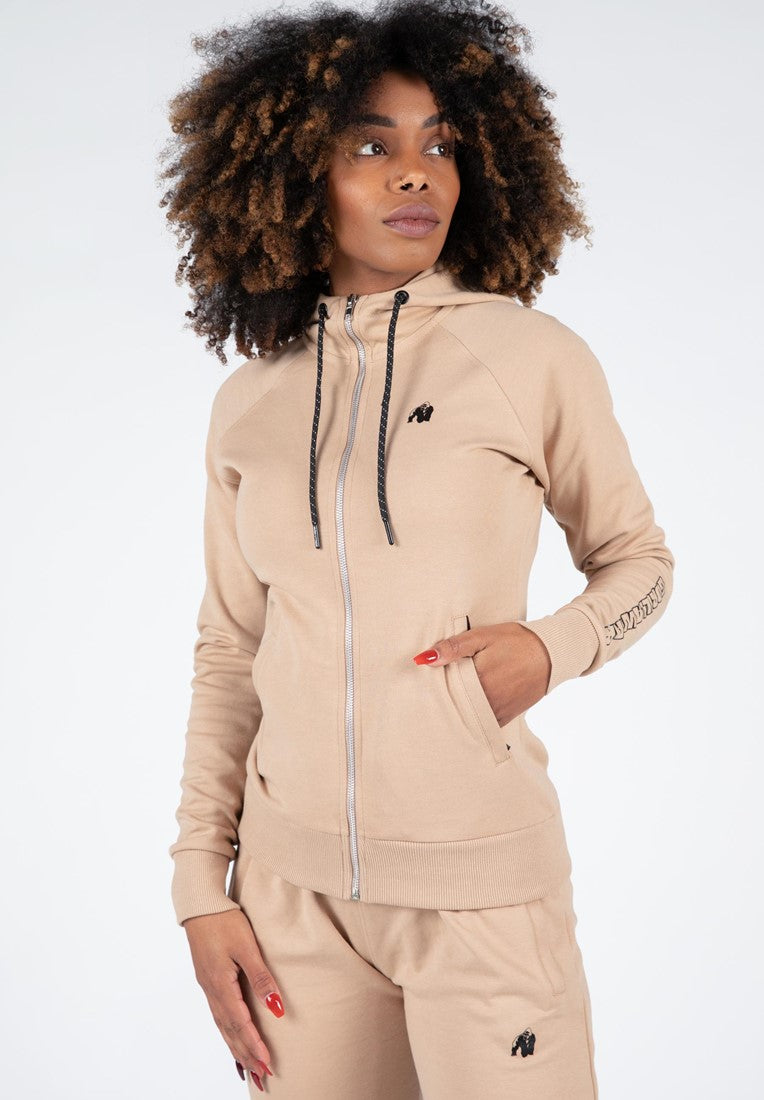 Marion Zipped Hoodie - Beige -